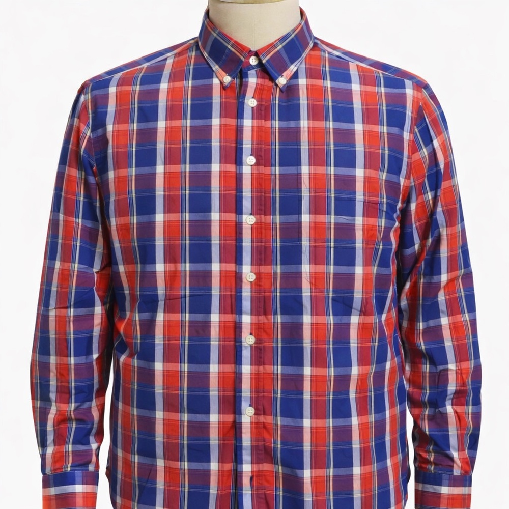 Sun River Clothing Wrinkle Resistant Vibrant Plaid Button Down Shirt Size XL